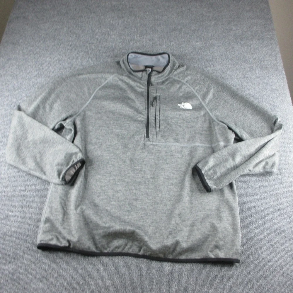 The North Face Pullover Mens 2XL Gray Fleece 1/4 Zip‎ Raglan Outdoor Hiking
